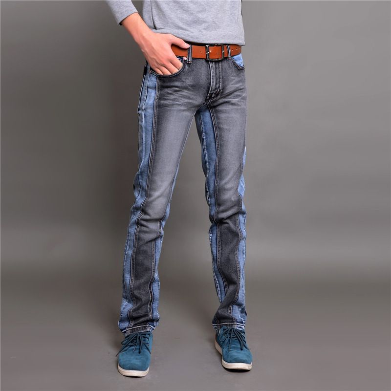 2016 nueva moda clásico marca italia hombres para hombre pierna recta  pantalones de algodón de mezclilla del negocio del mens de los pantalones  vaqueros negros pantalones de hombre|jean waistcoat|jeans pants womenpants  velcro -