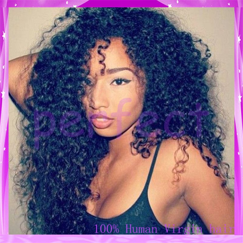 Hotsale 6a Deep Curly Silk Top Glueless Full Lace Wig Silk Top