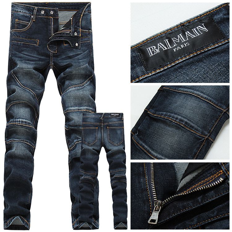 Balmain Jeans Fit Type: Regular Fashion Men Male Straight Slim Leg Denim Trousers Men Blue Jeans BP From Topbrandfactory, $55.84 |
