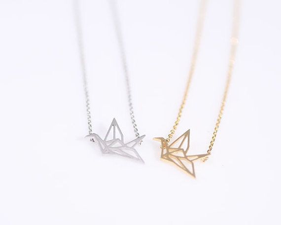 Großhandel N005 Gold Silber Origami Kranich Halskette Papier Kran Halskette Tiny Little Swallow Baby Vogel Halsketten Schmuck Für Frauen Von Jackhon
