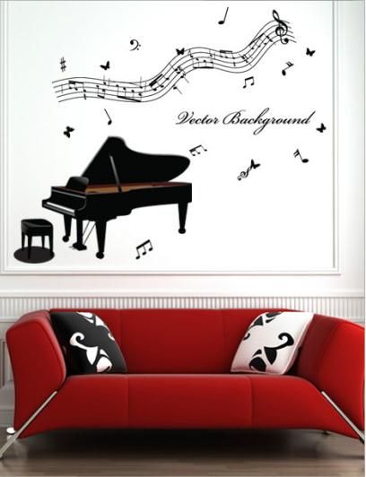 Music Forever Piano Wall Art Mural Poster Decor Musical Note Home