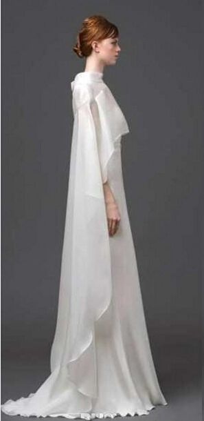 chiffon bridal cape