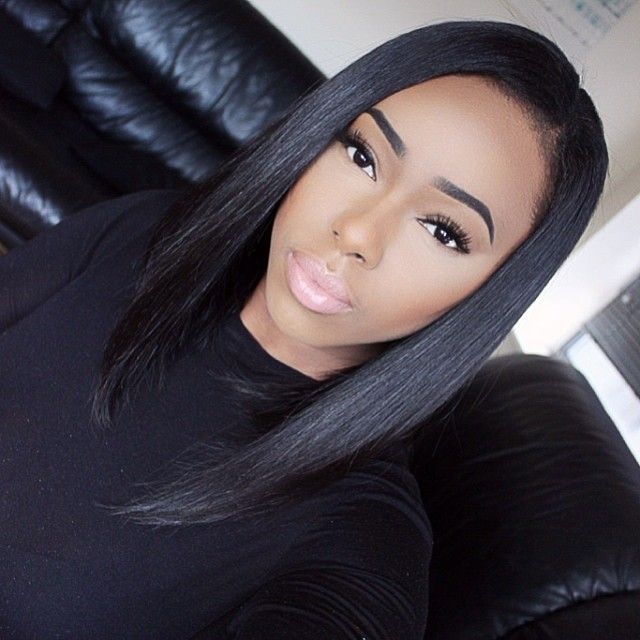 Side Part Black Bob Hairstyles With Weave