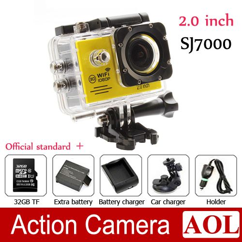 170 Degrees HD Wide-Angle Lens 30m Waterproof Durable Color : Red SJ7000 Full HD 1080P 2.0 inch LCD Screen Novatek 96655 WiFi Sports Camcorder Camera with Waterproof Case