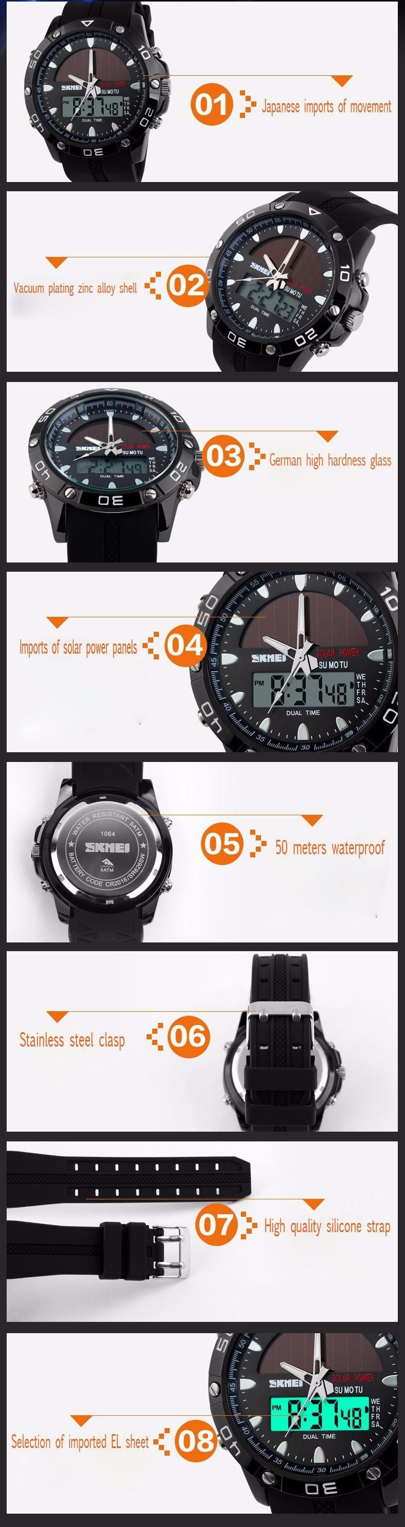 skmei solar watch instructions