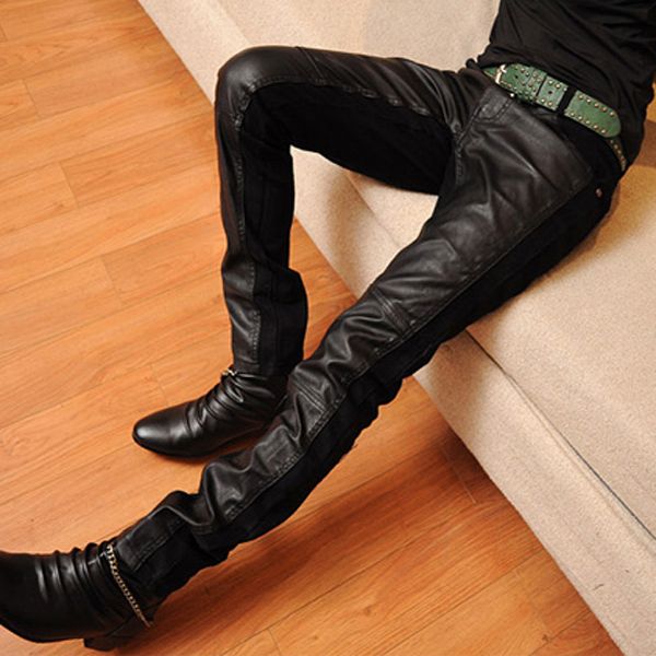 boys faux leather pants