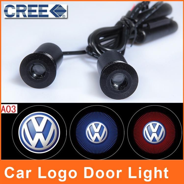 Logotipo de VW Volkswagen Puerta Logo del proyector coche de luz Emblema Passat