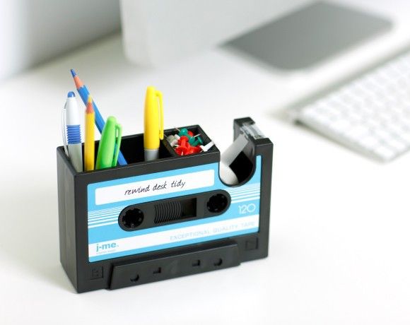 2020 Wholesale Rewind Desk Tidy Retro Cassette Tape Dispenser 2015