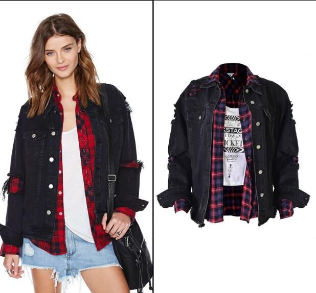 black denim jacket womens plus size