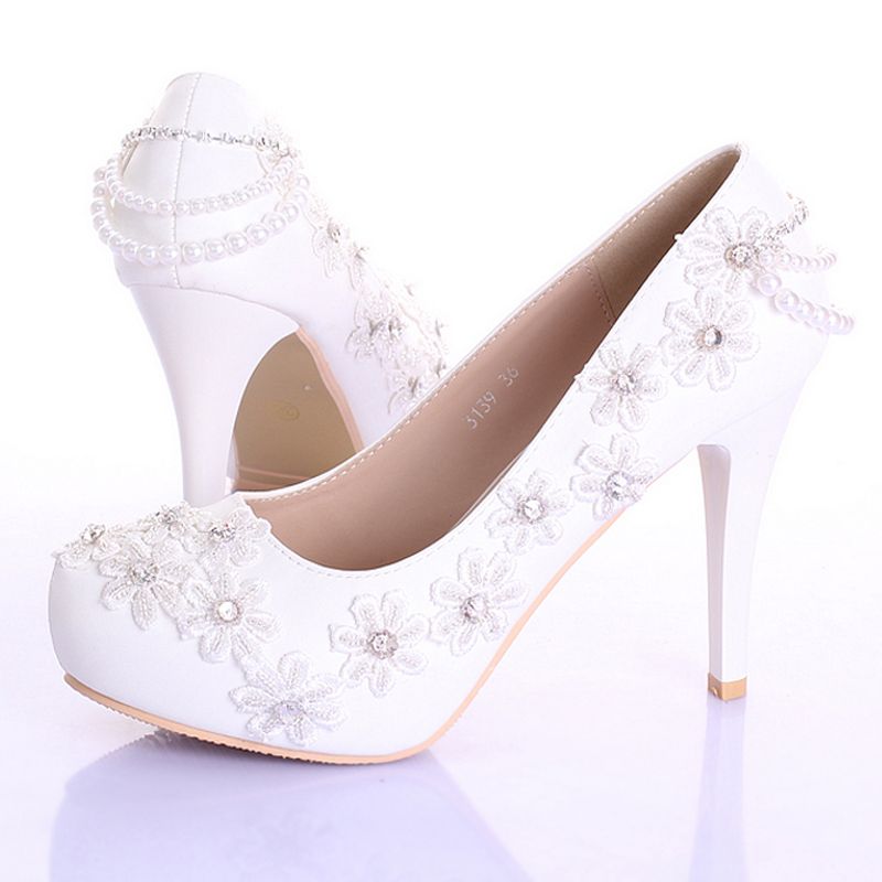 white bridesmaid shoes