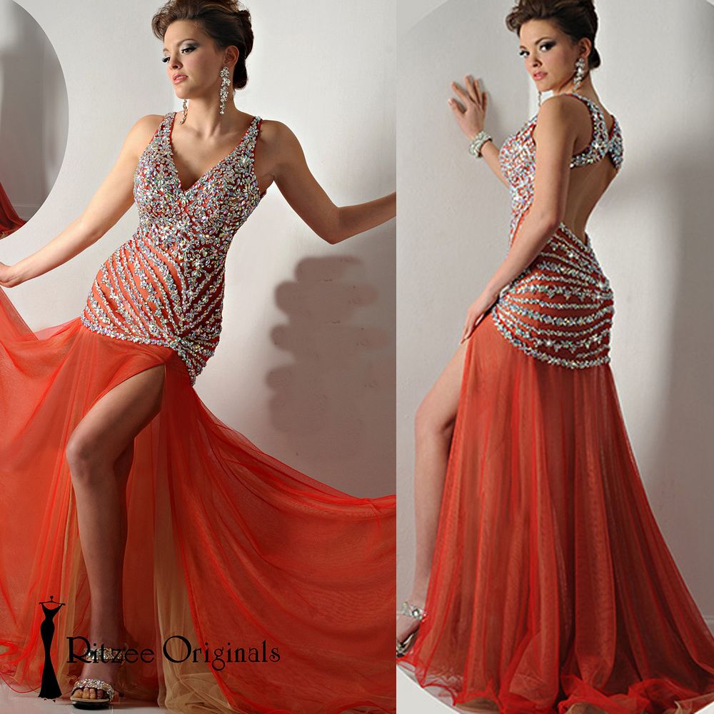orange pageant dress