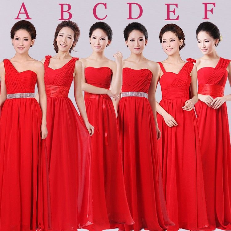 light red bridesmaid dresses