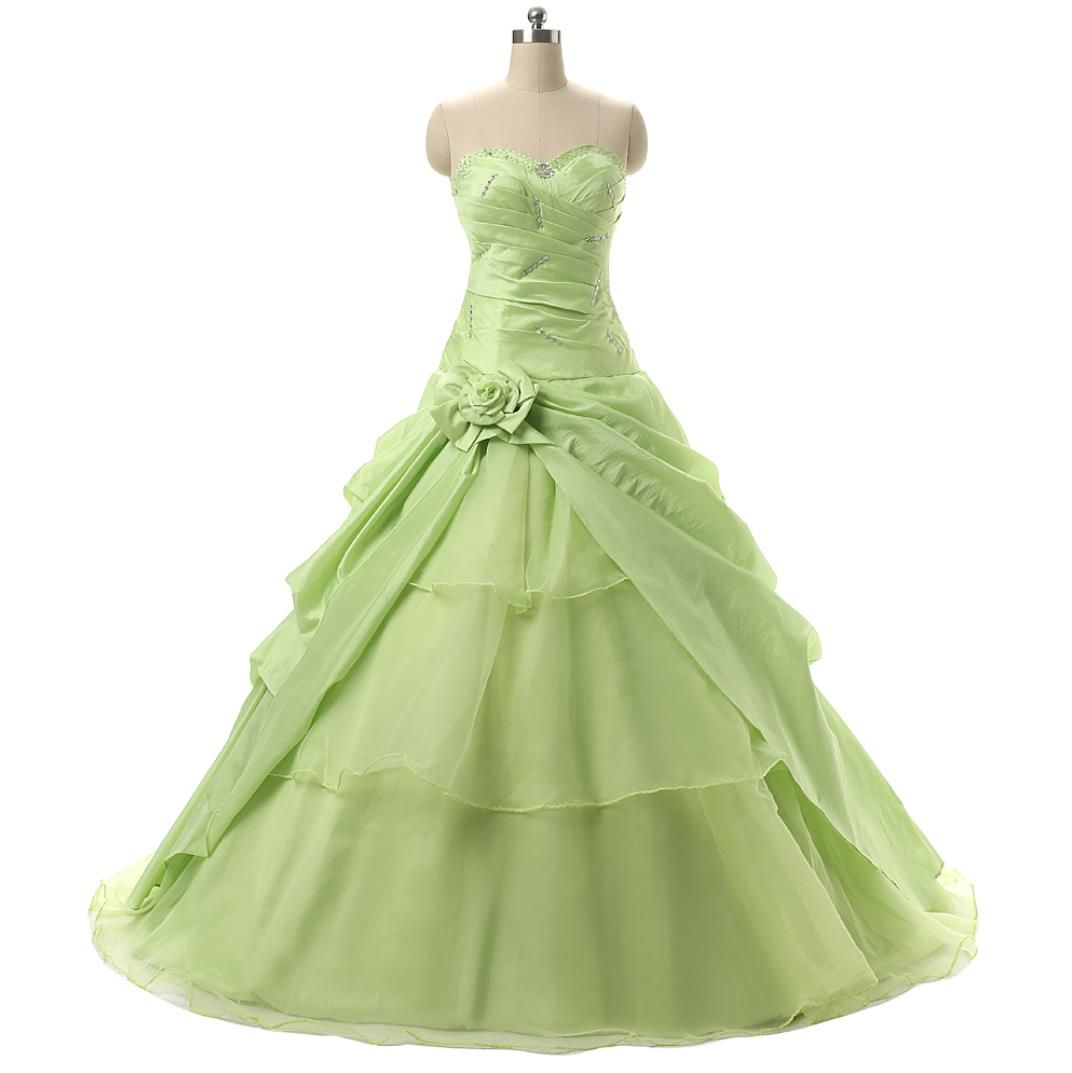green sweet 16 dresses