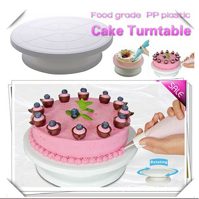 DIY Plateau Tournant De DéCoration De GâTeau Mini Support De Plateau Tournant à 360 DegréS Support Table Rotative à GâTeau Plastique Rose Utilisé pour Le Traitement Des GâTeaux,Biscuits,Outils Cuisson