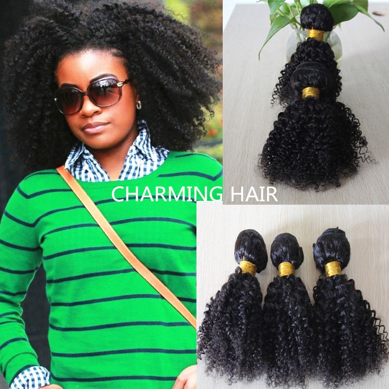Charming Hair Weaving Curly Brazilian Afro Kinky Curly Bundles