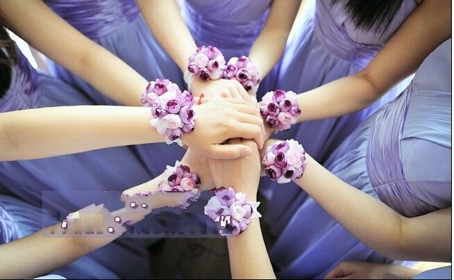 Bridesmaids Bridal Corsages 1pc Flowers Wedding Wrist Bouquets Bride 