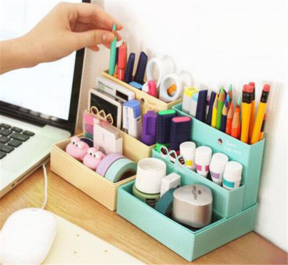 2020 Diy Paper Board Storage Box Desk Decor Stationery Makeup