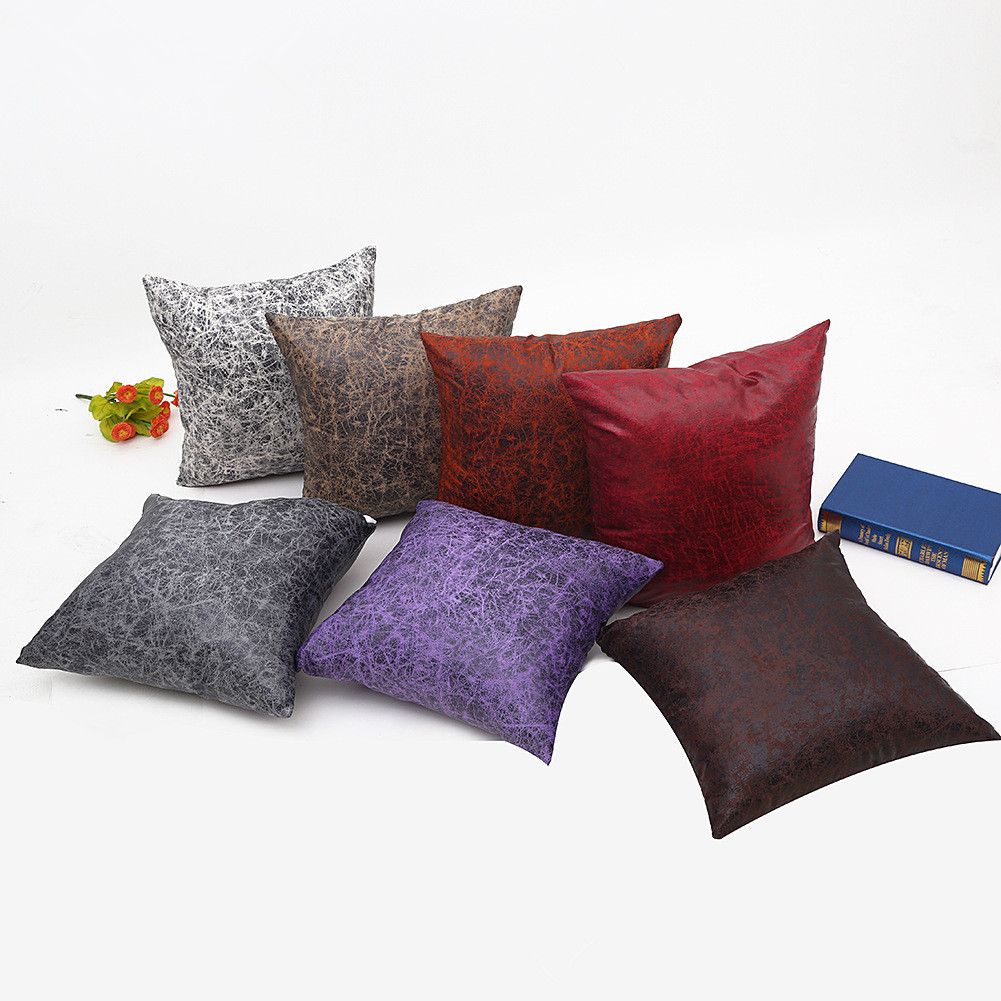 2017 Fashion New Leather Pillowcases Sofa Cushion Pillow Covers