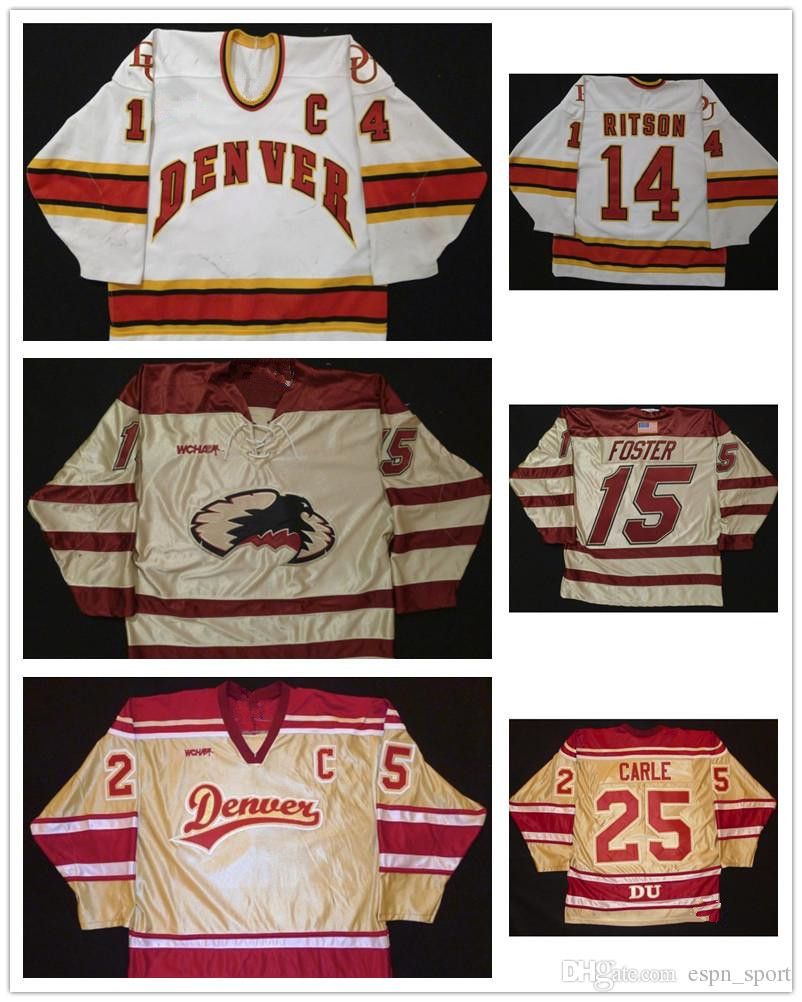 2021 Costomize NCAA Denver Pioneers Mens Womens Kids 15 Jon Foster 14 Joe Ritson 25 Matt Carle