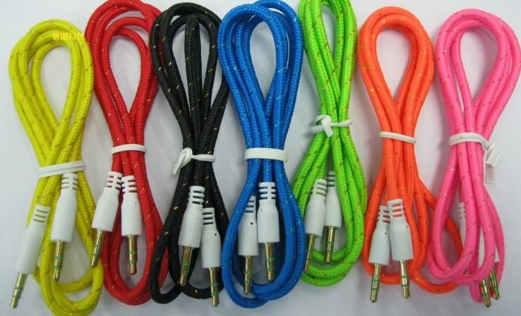 Braided AUX 3.5mm Stereo Auxiliary Car Audio Cable Male To Male For IPhone 6 6+ 