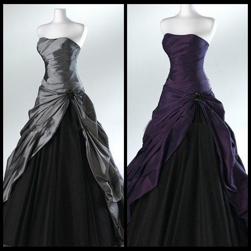 black and purple gothic wedding dress