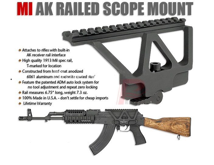 Compre Mi Quick Detach Picatinny Style Railed Scope Mount Side Rail Adm Lock Systerm Para Ak 47 Ak 74 Preto Ht2 0005 Em Granel De Suporte De Miras E Acessorios Dhgate Com