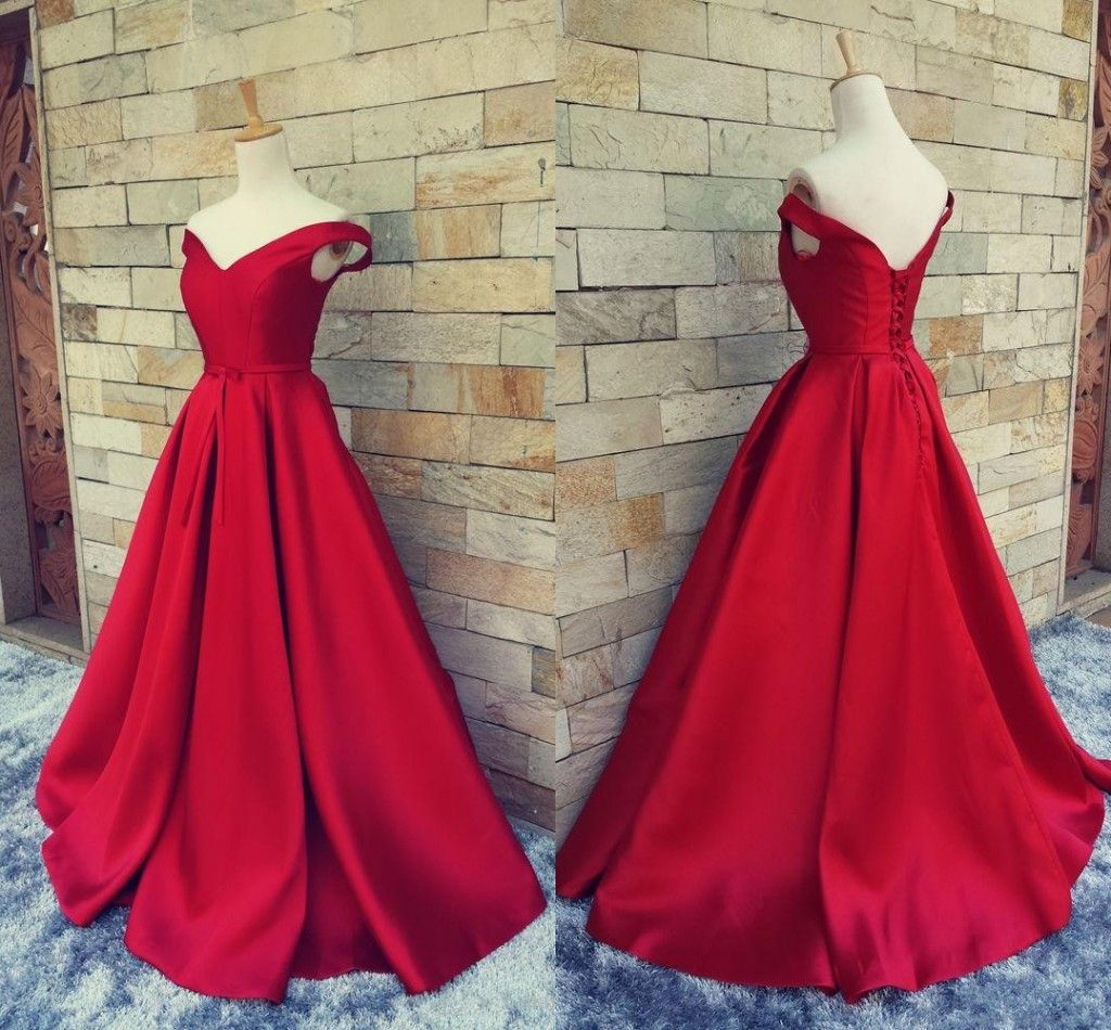 off the shoulder red homecoming dress