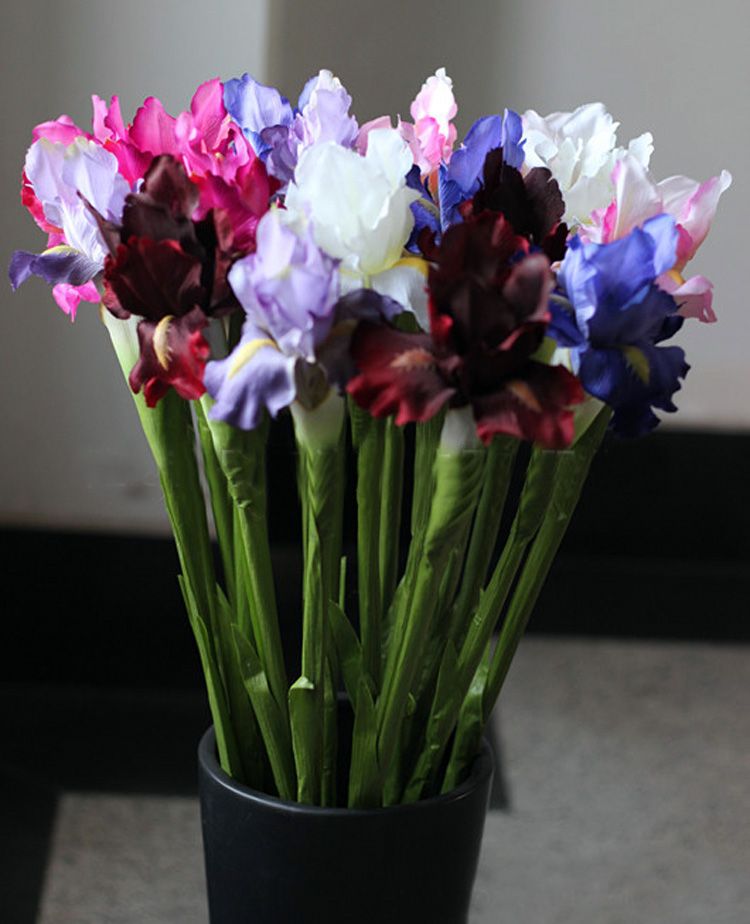 Grosshandel Kunstliche Gefalschte Iris Blumen Posy Home Decor Real Touch Seidenblumen Weihnachtsdekoration Flores Von Regenbogen 11 04 Auf De Dhgate Com Dhgate
