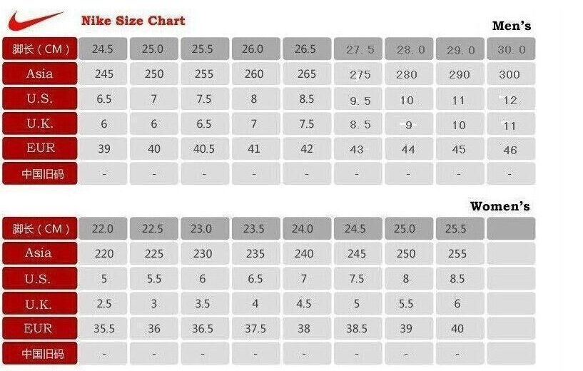 womens shoe size conversion chart 