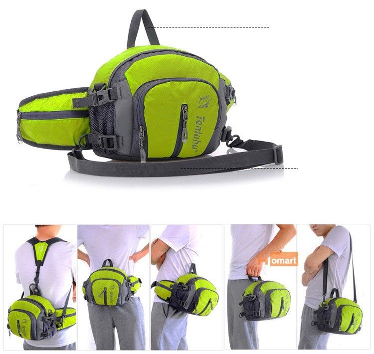 Unisex Nylon Sports Bag Running Bum Bag W/ Water Bottle Holder Waist