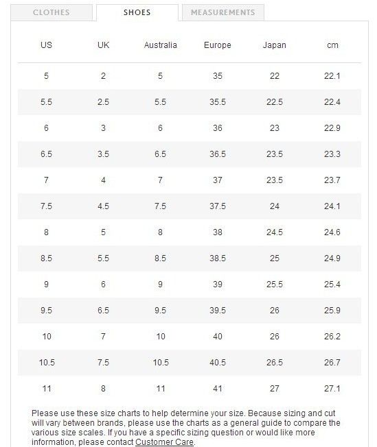 Jeffrey Campbell Size Chart