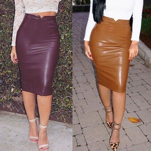 faux leather bodycon skirt