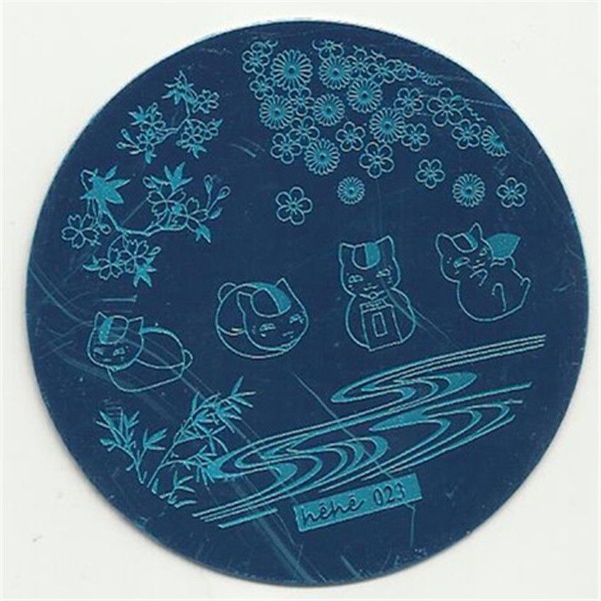 Wholesale-10 pcs/lot Manicure printing template nail stamping plates DIY blue film nail printing stamping stencil