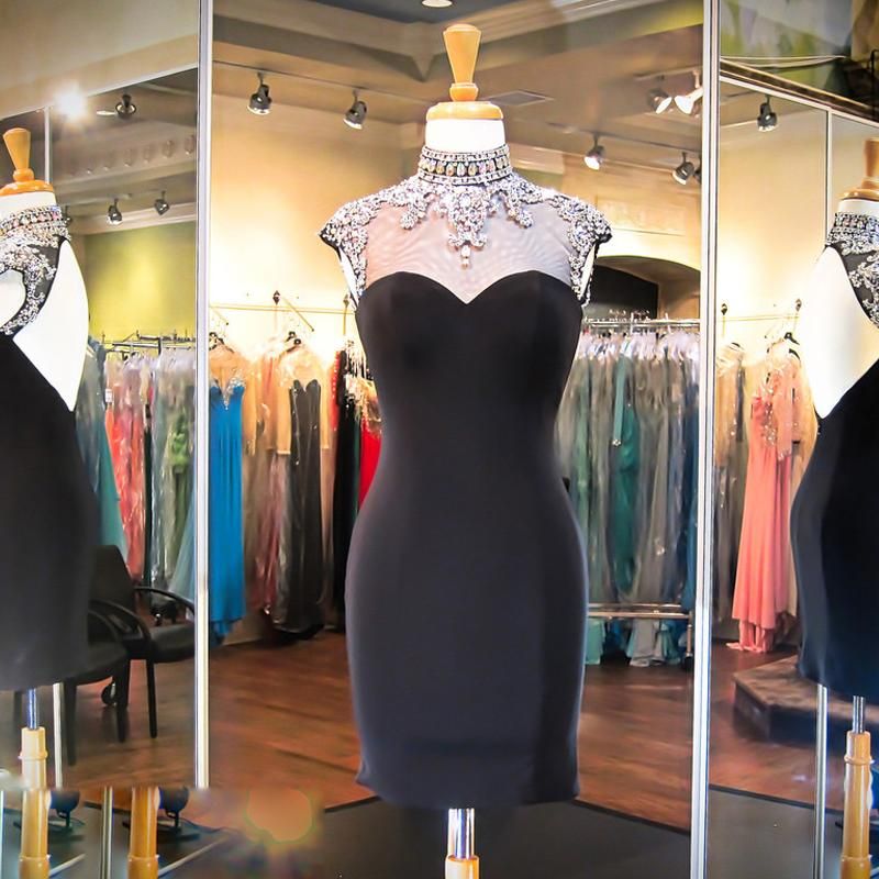 black tight fitted homecoming dresses