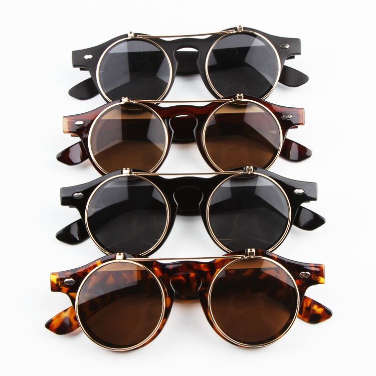 vintage round flip up sunglasses