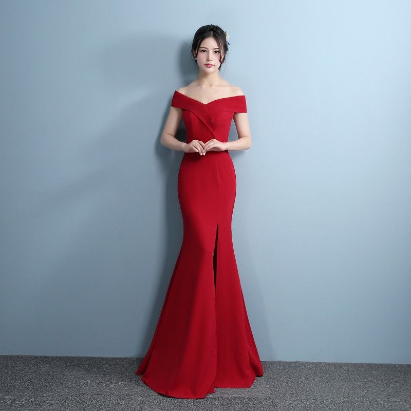 red evening gowns designer