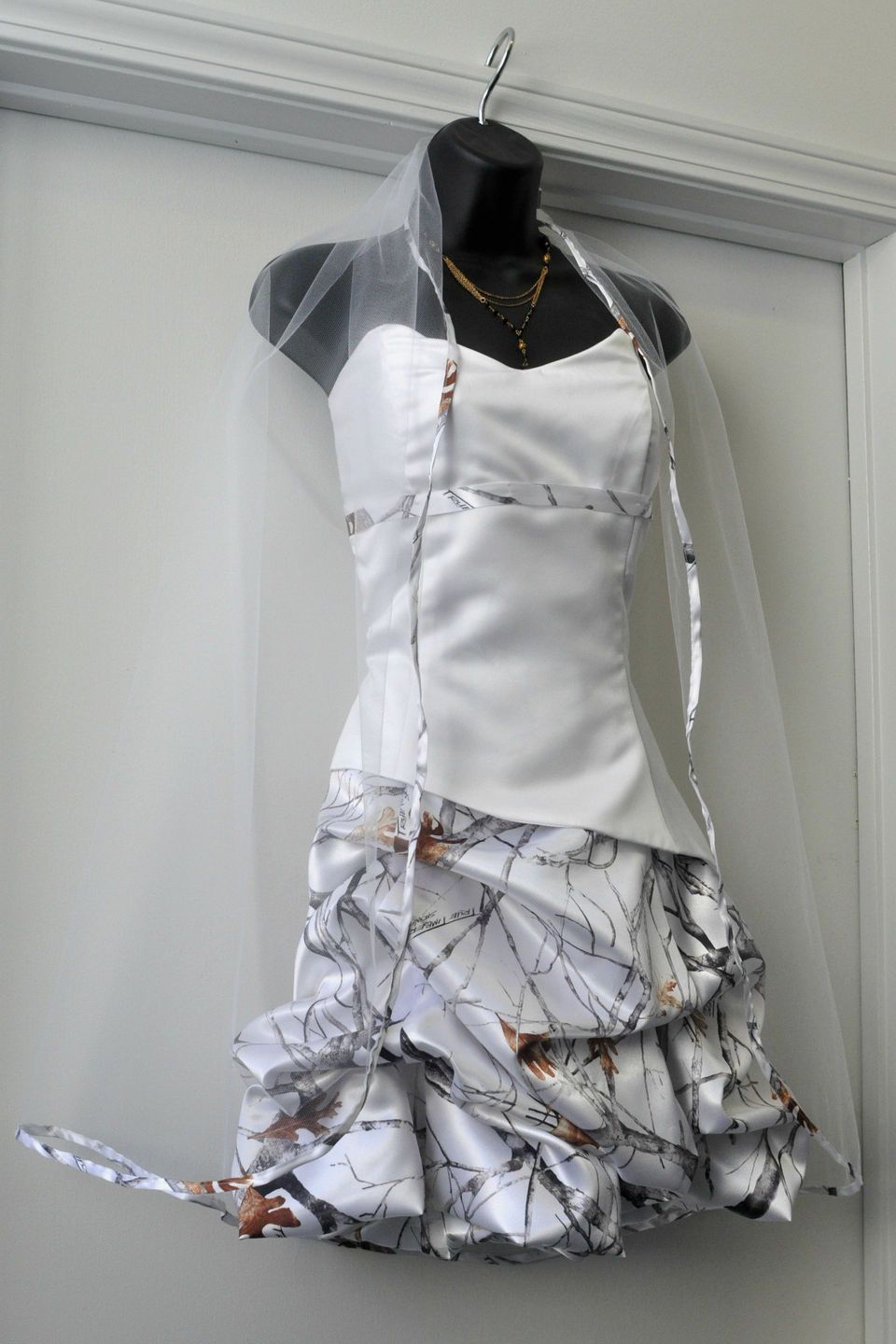 white camouflage dress