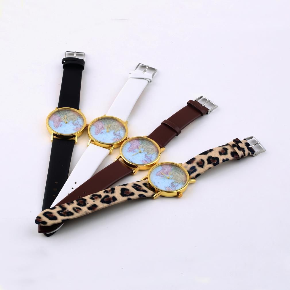 Acquistare Orologio Da Polso Da Polso Al Quarzo Analogico Con Mappamondo In  Lega Di Mondo In Pelle Sintetica Da Donna Di Moda. 4 Stili Economico |  Consegna Veloce E Qualità | It.Dhgate