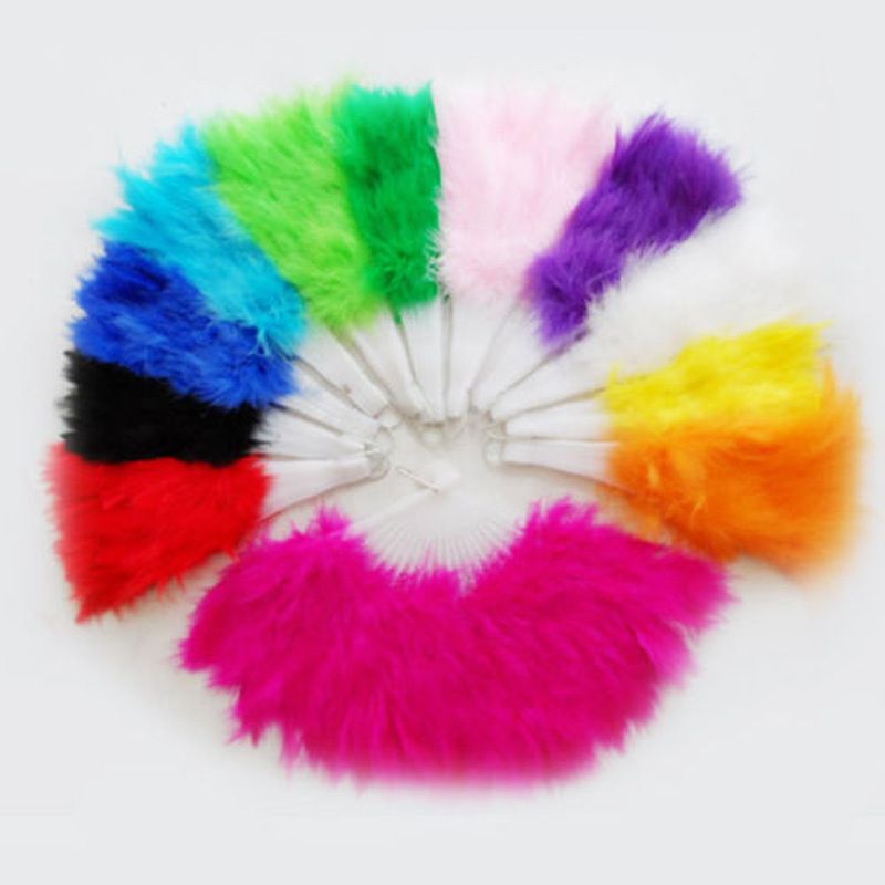 2021 Beautiful Feather Fan For Dance Props, Goose Feather Folding Fan