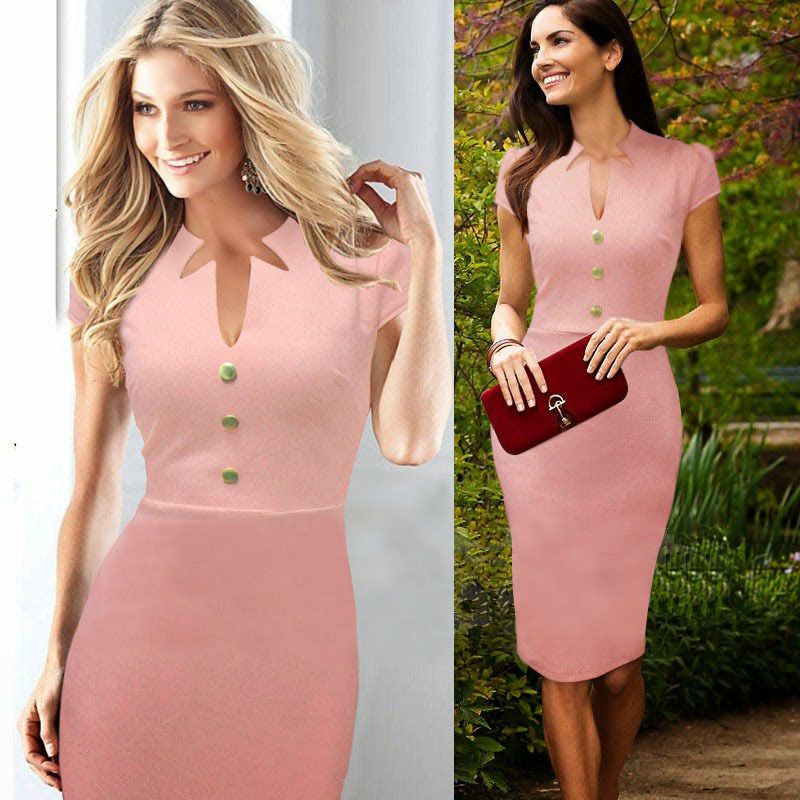 pink business dresses
