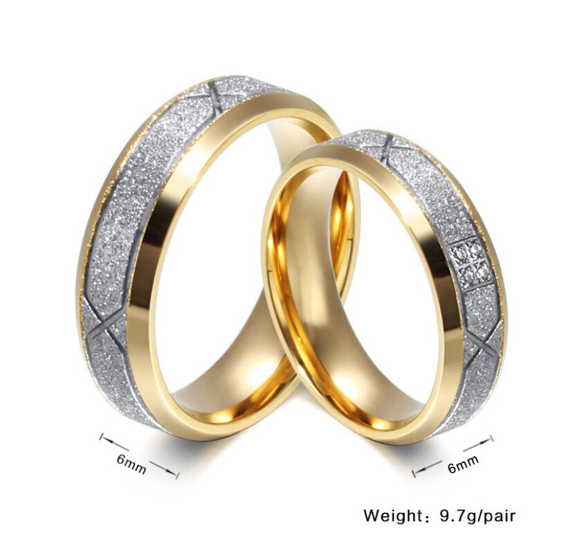 2020 6mm 316l Stainless Steel Couple Wedding Rings With