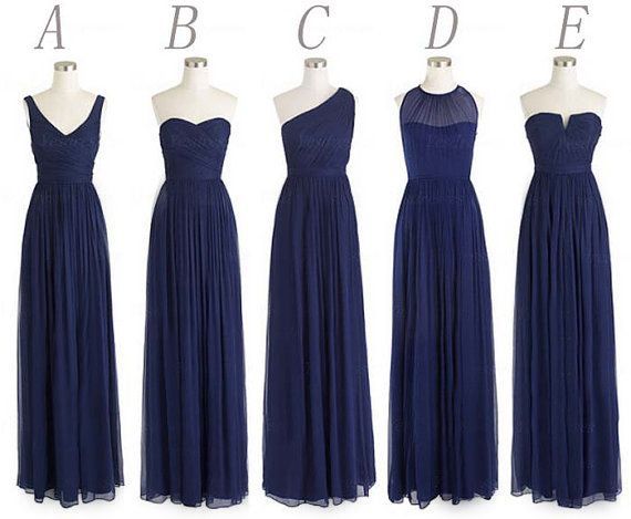 navy blue bridesmaid gown