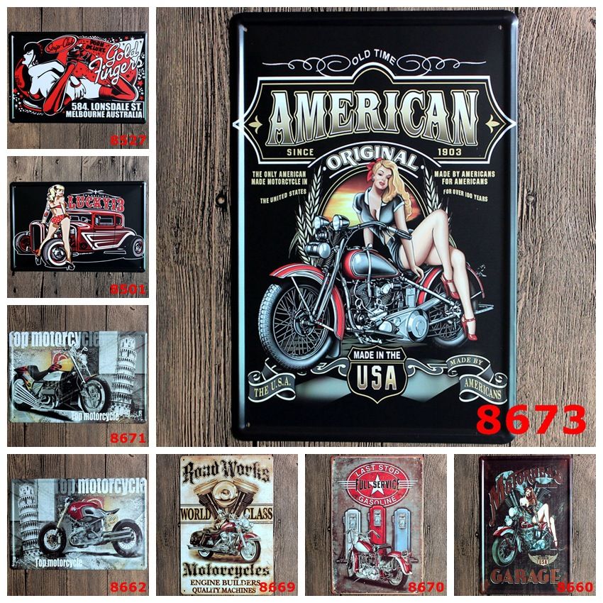 Moto 35 Vintage Affiche de D/écoration en M/étal pour Bar Art Caf/é Pub