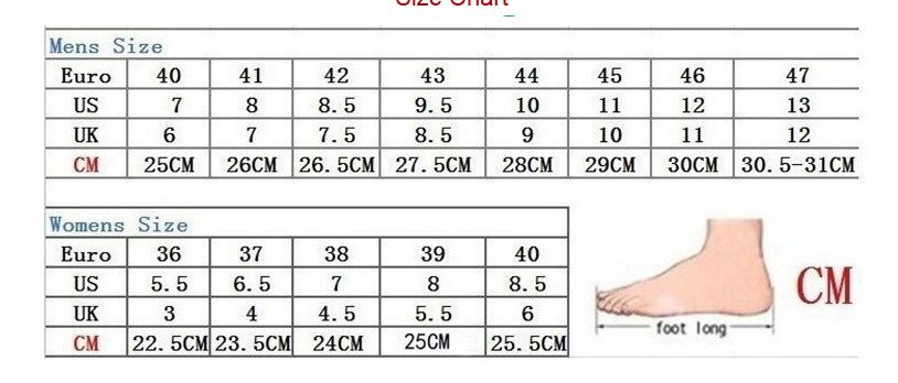 Happy Feet Slippers Size Chart