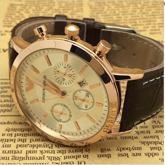 classic mens watch leather strap