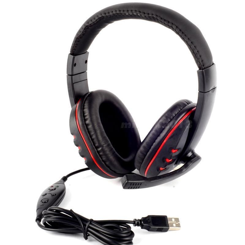 PRO USB Micrófono auricular con micrófono juego de micrófono para PlayStation PS3 3 PC Auriculares de juego