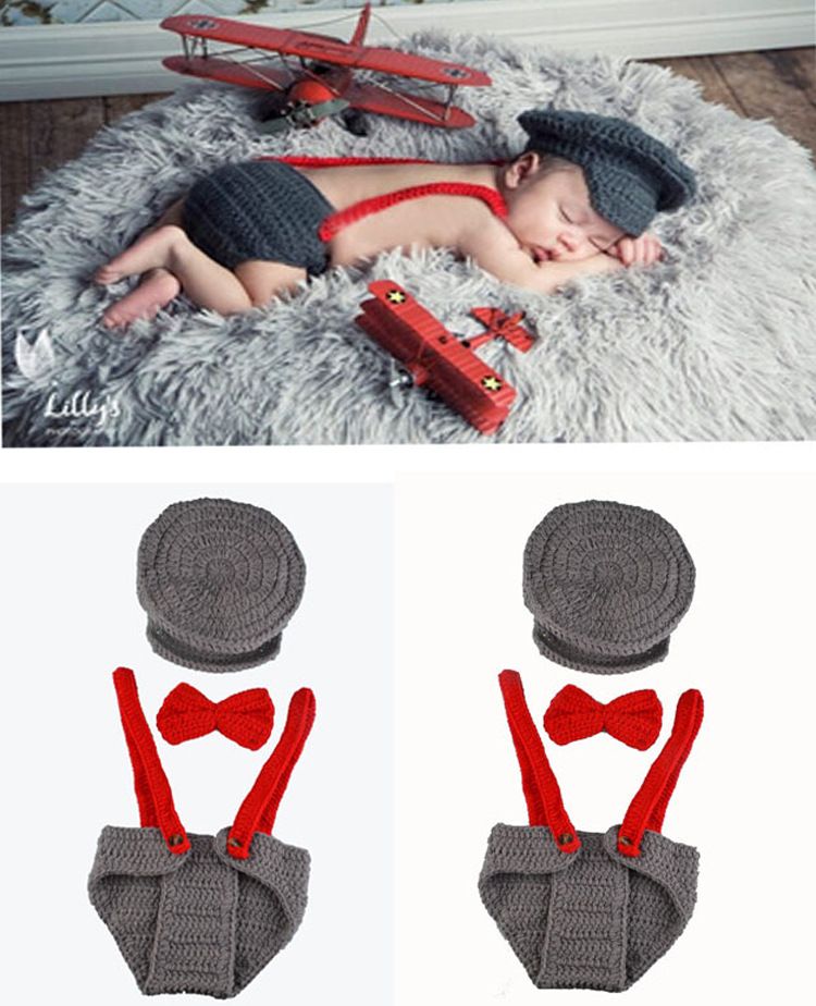 Newborn Baby Boy Knit Crochet Clothes Photo Costume Photography Prop Outfit