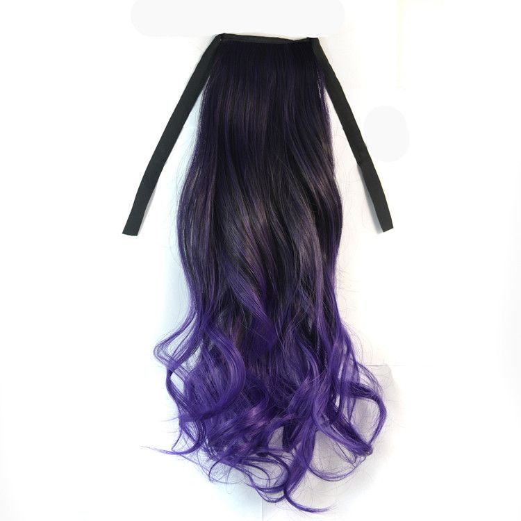 Charming Black Mixed Purple Two Tone Ombre Colorful Chignon
