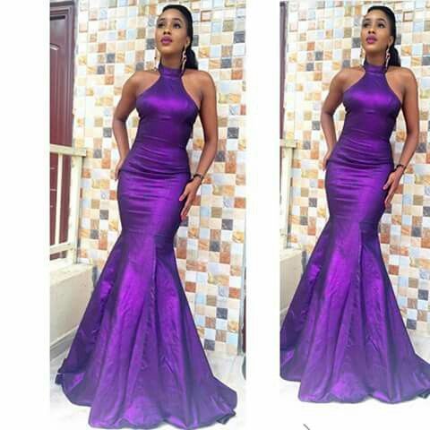 purple mermaid evening gown