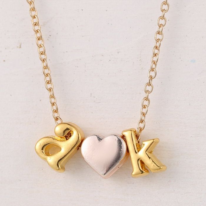 regalo de Amor collar, collar de corazón inicial, collar de parejas, Collar inicial, Collar de